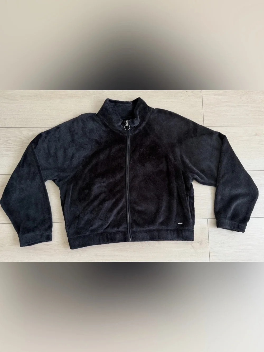 Hollister Black Fleece Zip-Up Jacket